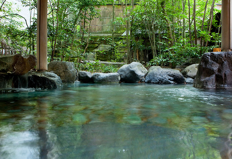 野に遊ぶように四つの湯船を楽しむ